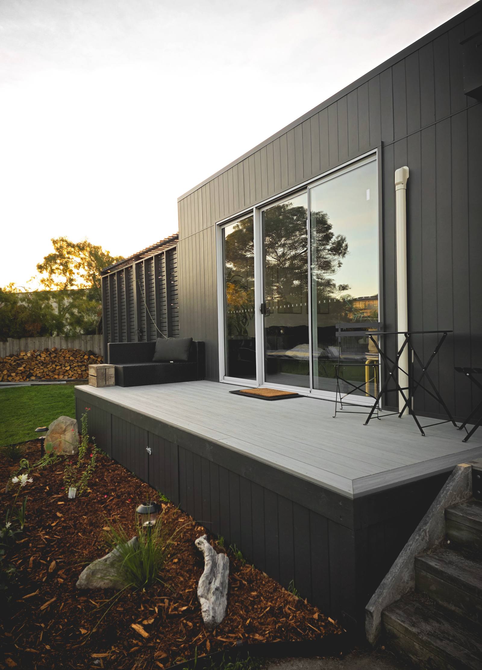 Seven Mile Beach completed deck and sliding door